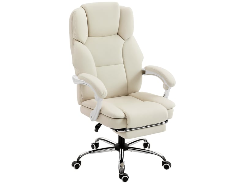  Chaise bureau ergonomique, fauteuil de bureau avec dossier inclinable, hauteur réglable, 64x73x112-120cm, beige  - Conforama B