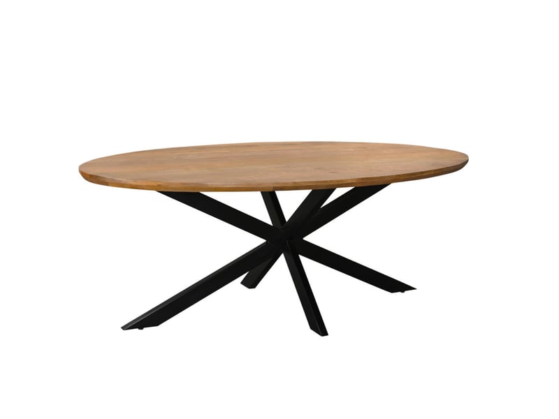 Macy-table à manger ovale 68 personnes 180 cm en bois massif - Conforama D