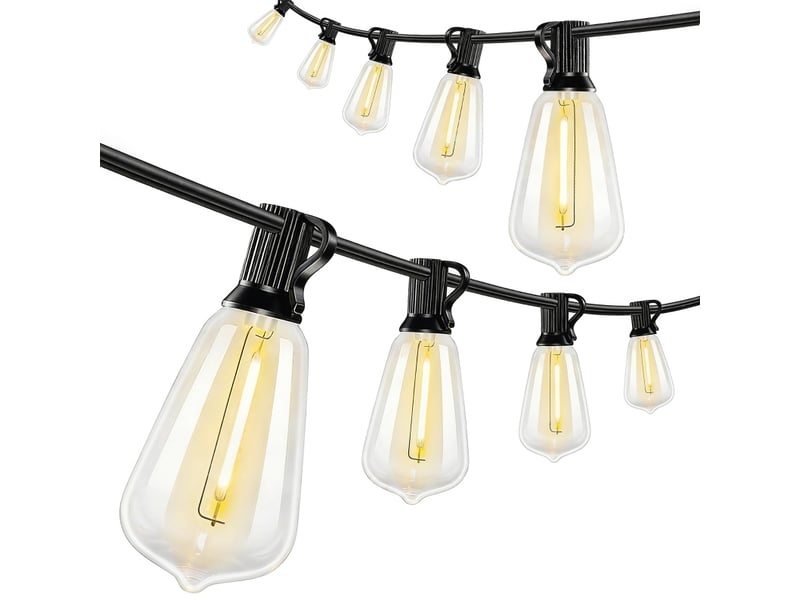  Guirlande lumineuse led 18 m en plastique connectable noire chicfurn  - Conforama A