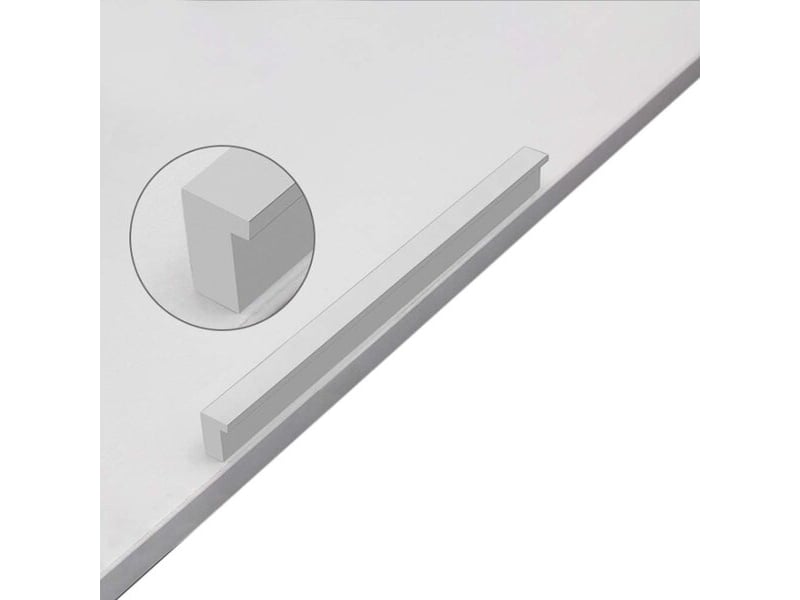  Paire de poignées de barre en aluminium argenté, poignées pour meubles de cuisine et tiroirs  - Conforama D