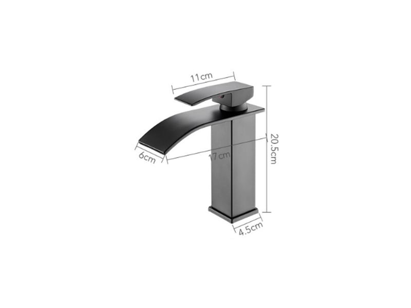  Robinet de lavabo chaud et froid à noyau en cuivre noir, lavabo de salle de bain, toilettes au-dessus du comptoir, robinet cascade pour la maison B309698JJZJ - Conforama E