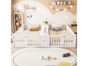 Lit superposé 2x90x200 cm <strong>DZMDIP</strong>  <strong></strong> coloris blanc