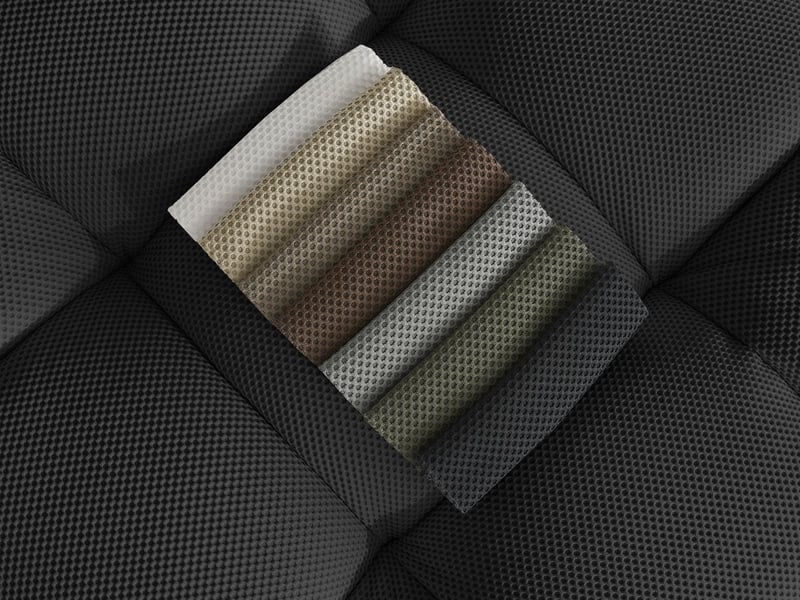 Bobochic canapé droit fixe 3 places cloud tissu mesh avec pouf noir CLOUD - Conforama C