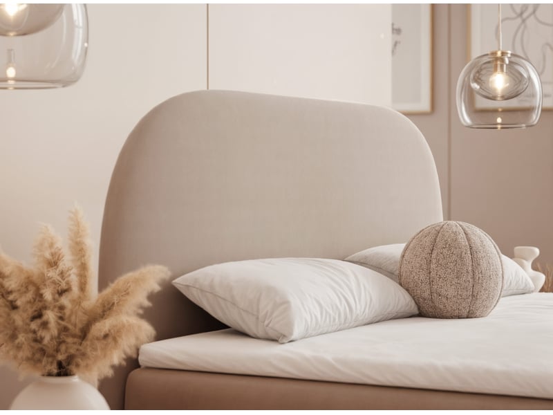  Lit coffre noelia - 140x200 cm - avec matelas - velours élégant brillant - beige NOELIA - Conforama D