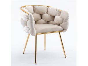 Fauteuil d'appoint moderne 73x56x75 cm - beige - lot de 2 avec accoudoirs et piètement doré