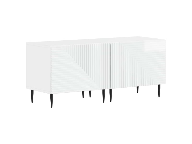  Ensemble de 3 meubles tv led blanc brillant bois d'ingénierie shl60488  - Conforama D