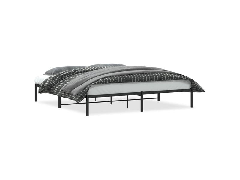  Lit double- lit adulte -  cadre de lit métal sans matelas noir 200x200 cm  - Conforama A