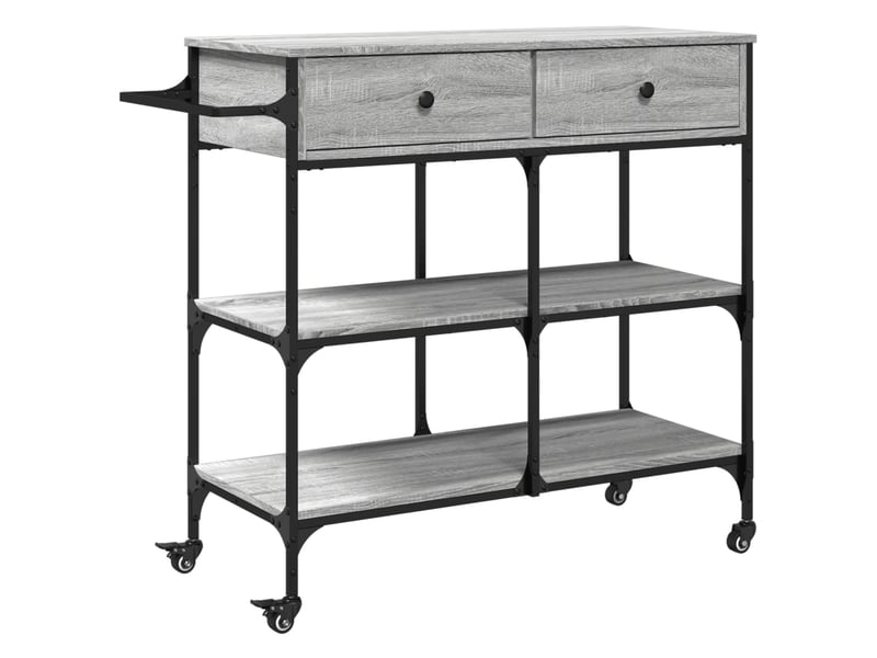  Desserte de cuisine, chariot de rangement sonoma gris 105x42x95 cm bois d'ingénierie  - Conforama A