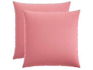 Lot de 2 coussins avec oreiller, coussins décoratifs heerlen rose tissu cf50309