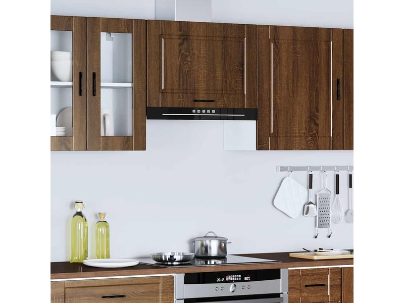 Meuble de rangement, armoire murale de cuisine porto chêne marron bois d'ingénierie shl845 - Conforama D