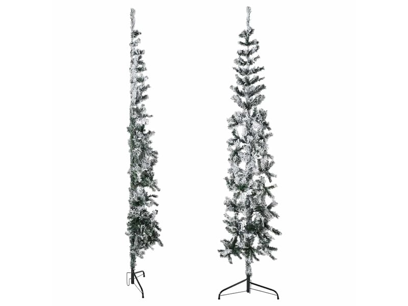  Demi sapin de noël - arbre de noël artificiel mince avec neige floquée 240 cm  - Conforama E
