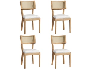 Lot de 4 chaises en bois massif coloris bois clair
