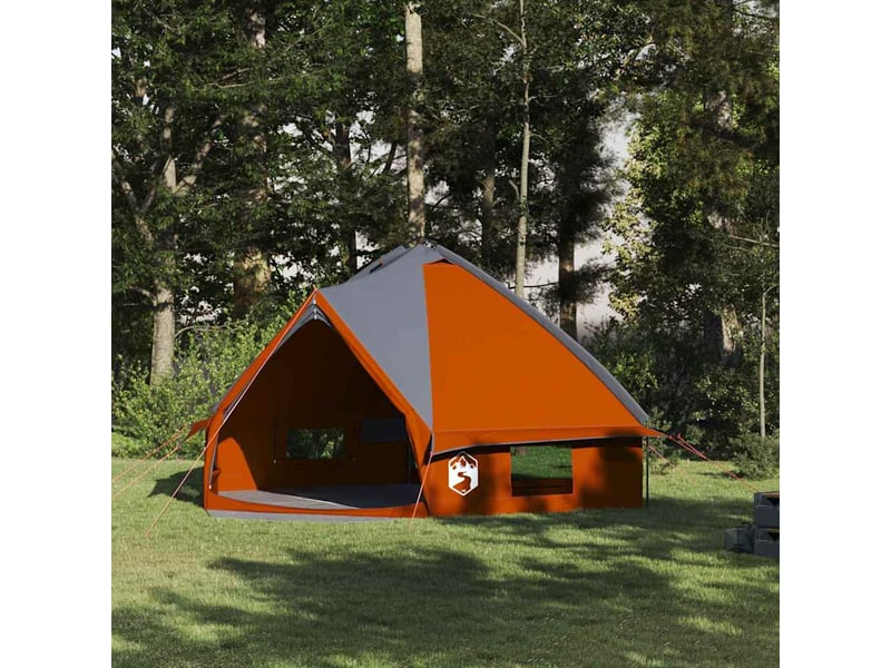  Tente de camping, tente teepee pour 8 personnes gris et orange  - Conforama B