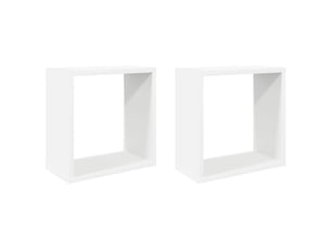 Lot de 2 étagères cube murales, armoires de rangement blanc 30x15x30 cm cf42732