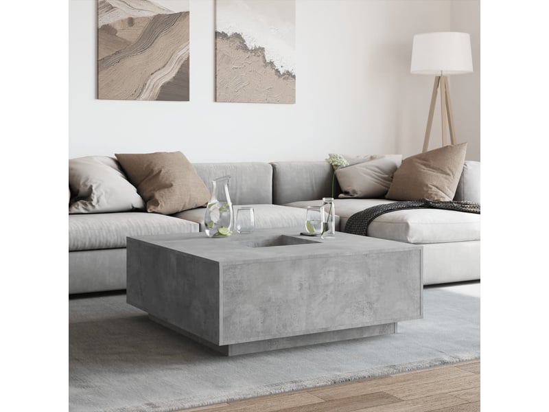  Table basse | table de salon gris béton 100x100x40 cm bois d'ingénierie  - Conforama C