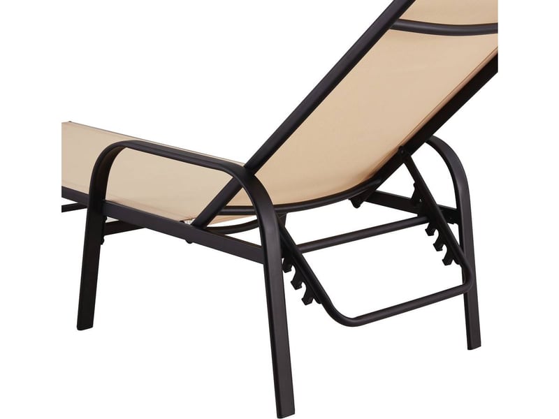 Lot de 2 bains de soleil en métal farniente - beige  - Conforama C