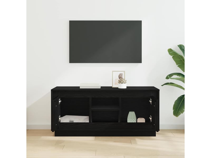  Meuble tv - banc tv - meuble de rangement 102 x 35 x 45 cm chêne noir bois d'ingénierie  - Conforama D