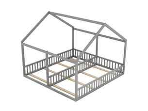 Lit cabane 90x200 cm coloris gris