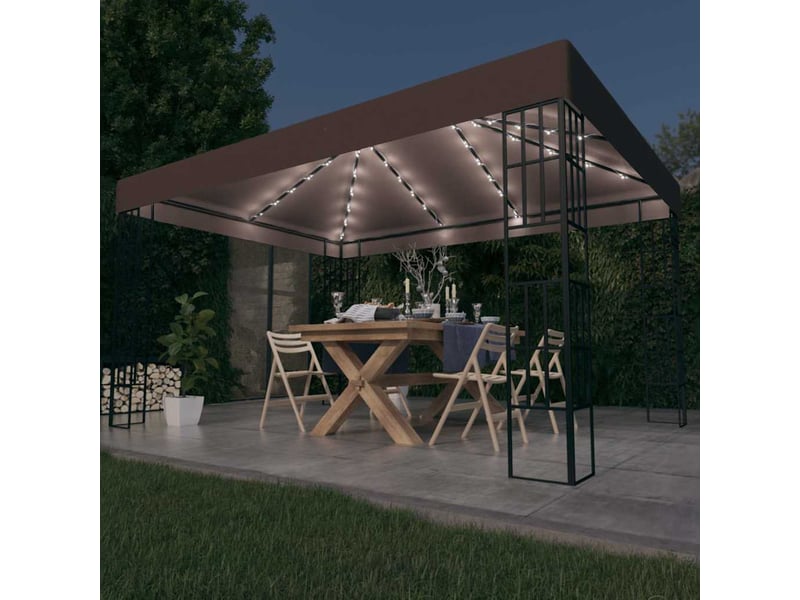  Tonnelle avec guirlande lumineuse à led 4x3 m taupe cf62471  - Conforama B