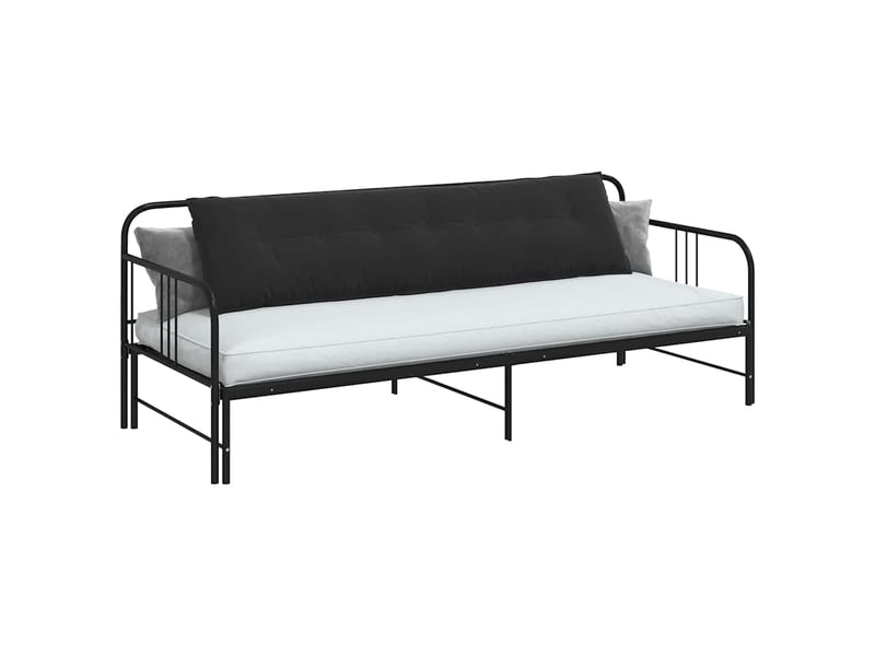 Coussin de dos, coussin de dossier noir 200 x 50 cm tissu en velours côtelé cf54834 - Conforama C