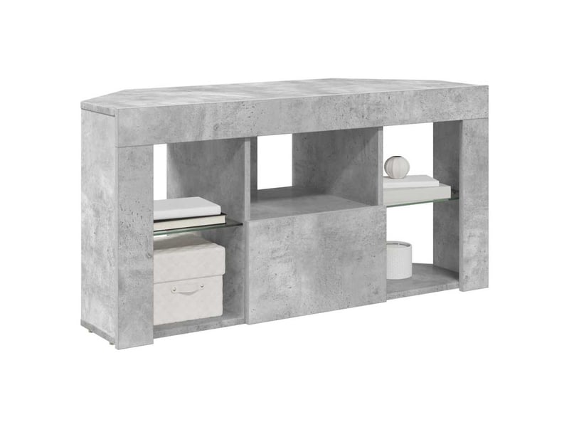  Meuble tv led d'angle 100x40x50 cm gris béton  - Conforama C