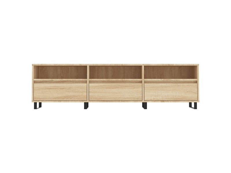  Meuble tv - banc tv - meuble de rangement chêne sonoma 150x30x44,5 cm bois d'ingénierie  - Conforama E