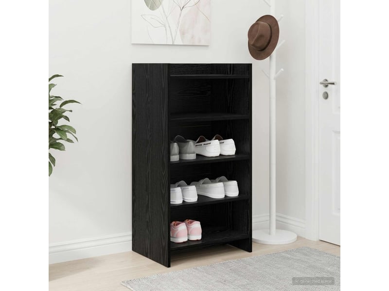  Meuble à chaussure, cabinet à chaussures avec stockage chêne noir 48x36x92 cm shl8632  - Conforama B