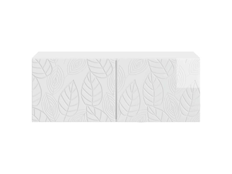  Meuble tv - banc tv - meuble de rangement mural 78,5 x 41 x 30 cm blanc brillant  - Conforama E