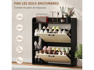 Meuble à chaussures 15 paire(s)     coloris bicolore
