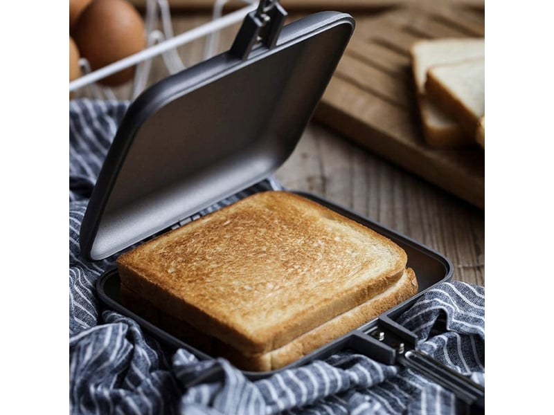  Poêle à sandwich double face carrée en alliage d’aluminium antiadhésive chicfurn  - Conforama E