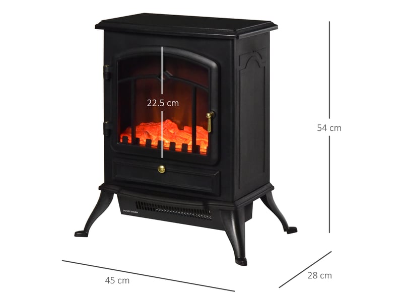  Cheminée électrique sur pied avec effet flamme, 10002000 w, thermostat, 45 × 28 × 54 cm  - Conforama R
