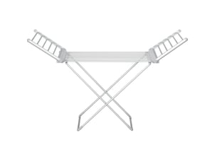 Étendoir à linge chauffant tcqpz pliable 144 x 53 x 91 cm aluminium argenté 230 w