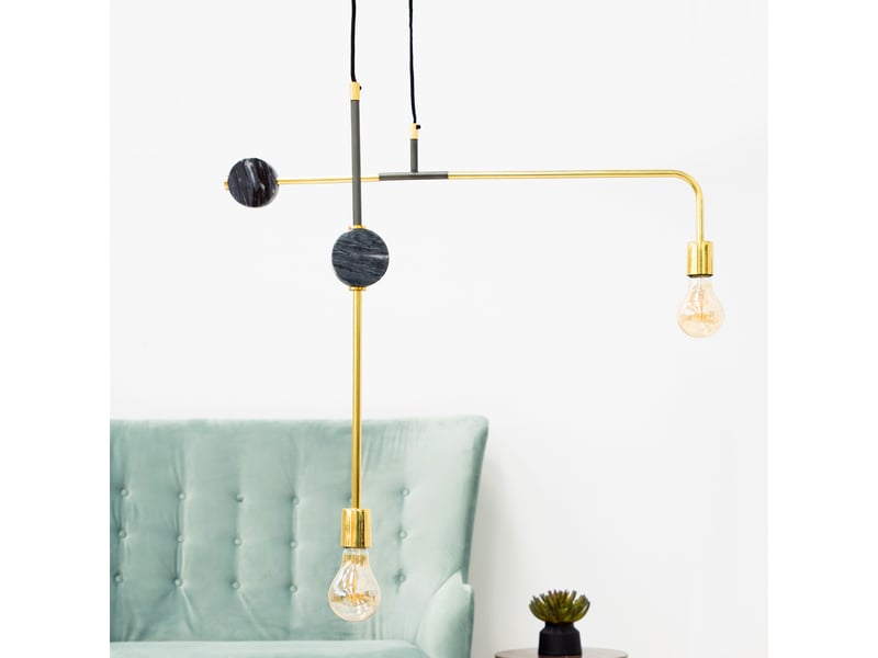  Lampe suspension design camryn 65cm noir  - Conforama C