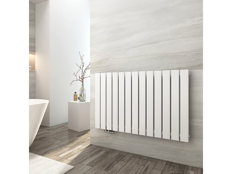 Emke radiateur eau chaude en acier tube plat radiateur mural blanc 63 x 100,6 cm 1308w double couche - Conforama B