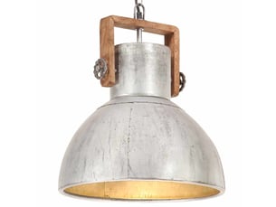 Lampe suspendue, suspension luminaire industrielle 25 w argenté rond 40 cm e27