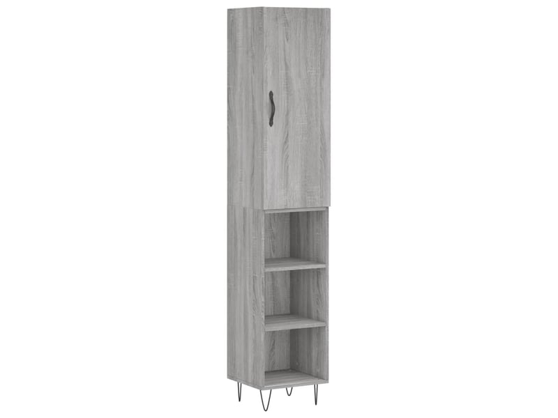  Buffet haut - bahut - meuble de rangement sonoma gris 34,5x34x180 cm bois d'ingénierie  - Conforama A