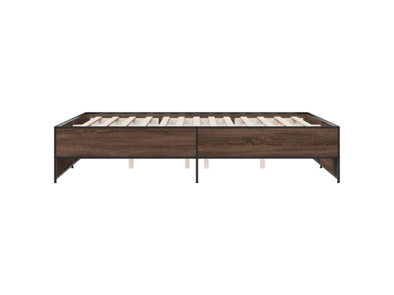  Lit double- lit adulte -  cadre de lit sans matelas chêne marron 140x200 cm  - Conforama D