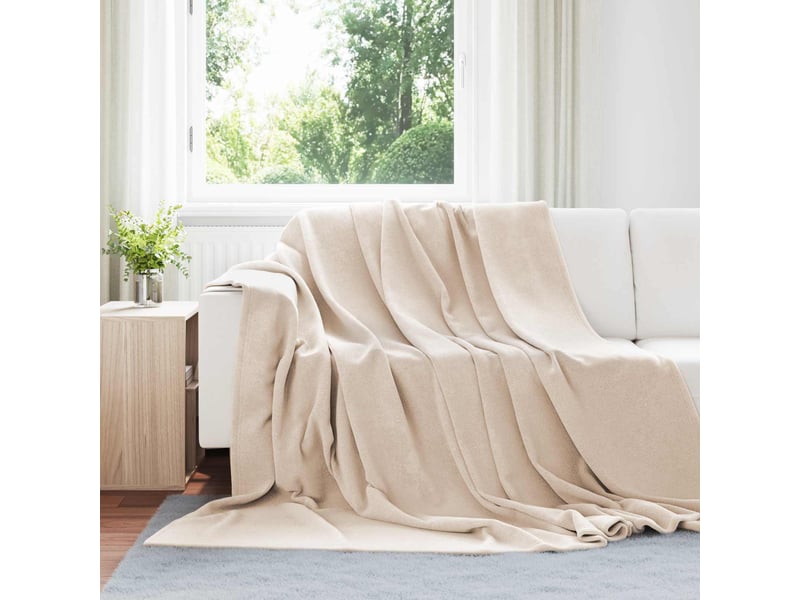 Couverture jetée de canapé 6 pcs beige 220x240 cm 8.23 kg polaire - Conforama B