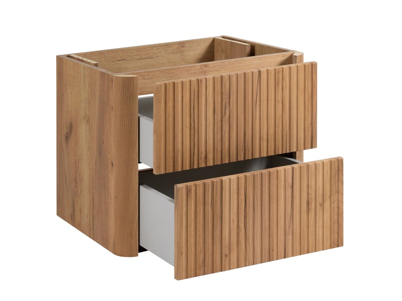  Meuble sous vasque suspendu linea 60 cm chêne craft d'or  - Conforama E
