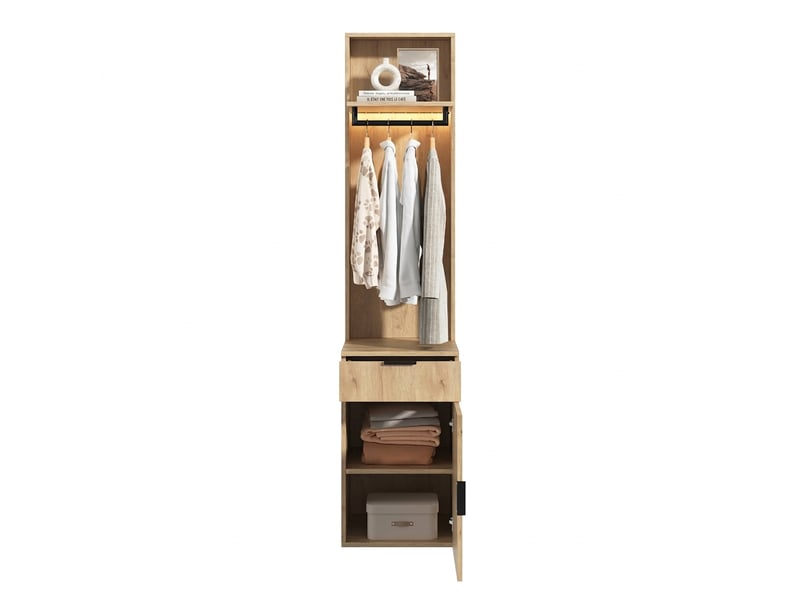  Armoire 5 portes blanche avec portes persiennes 225x50x200 cm  - Conforama E