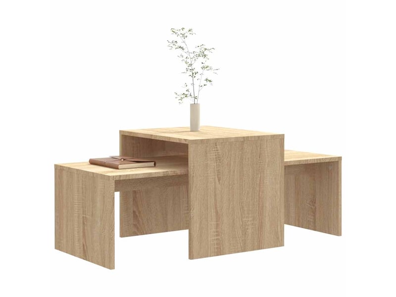  Ensemble de tables gigognes 2 pcs chêne sonoma bois d’ingénierie  - Conforama C