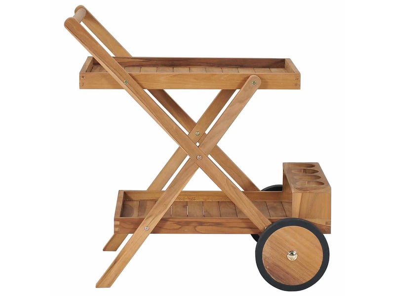  Desserte de cuisine, chariot à thé bois de teck solide  - Conforama C