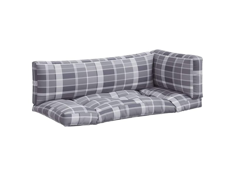  Lot de 3 coussins de palette, coussins de canapé carreaux gris tissu cf59471  - Conforama A