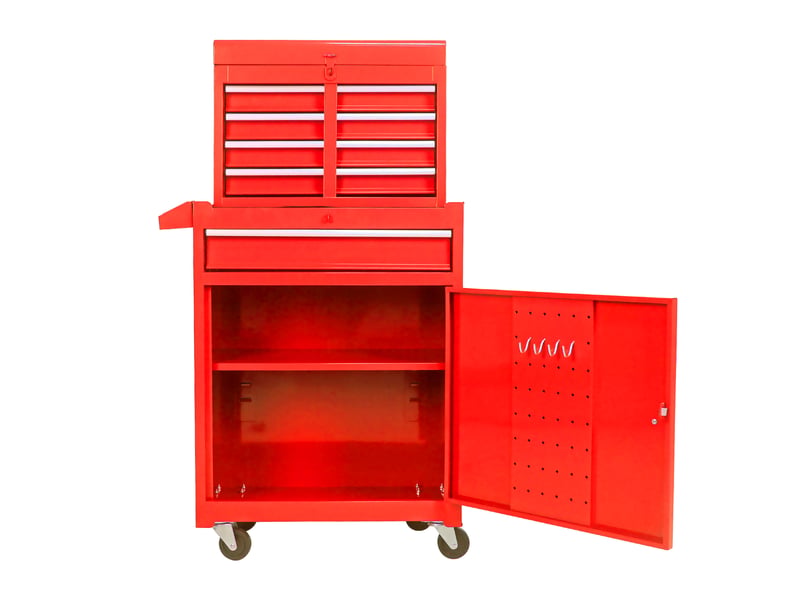  Armoire à outils 5 tiroirs - rouge - acier - 58.5x28x102 cm - 18.7 kg - 5 tiroirs sans serrure 58.5x28x102cm - Conforama B
