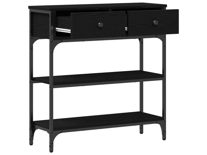 Table console - table d'appoint - table d' entrée chêne noir 72,5 x 25 x 75 cm bois d'ingénierie  - Conforama E