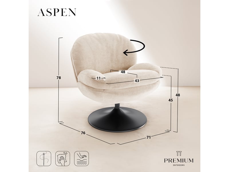  Fauteuil pivotant en velours bouclé vert vintage aspen APF25VBVV - Conforama D