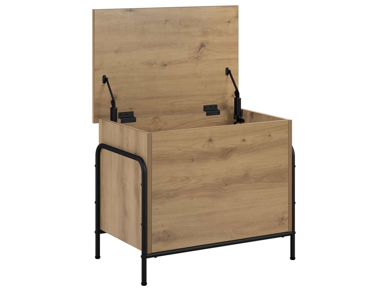 Boîte de rangement, coffre de rangement chêne artisanal 80x40x49,5 cm shl85989 - Conforama C