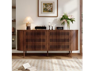 Buffet 0 porte(s) 6 tiroir(s) <strong>MODFU</strong> <strong></strong> - 160 cm coloris bois foncé