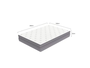 Matelas 140x200 cm TCQPZ   Ressorts ensachés + mousse soutien Ferme épaisseur 25 cm