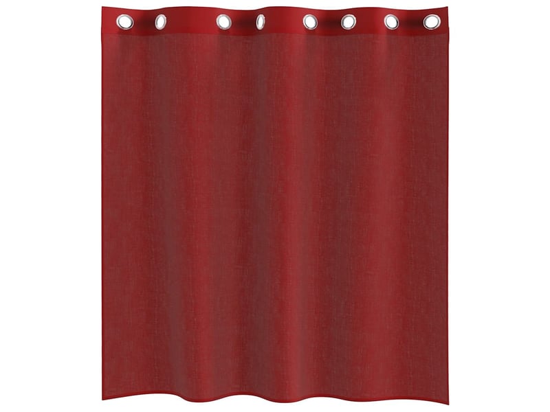  Lot de 2 rideaux en voile, voilages avec œillets rouge bordeaux cf44410  - Conforama D